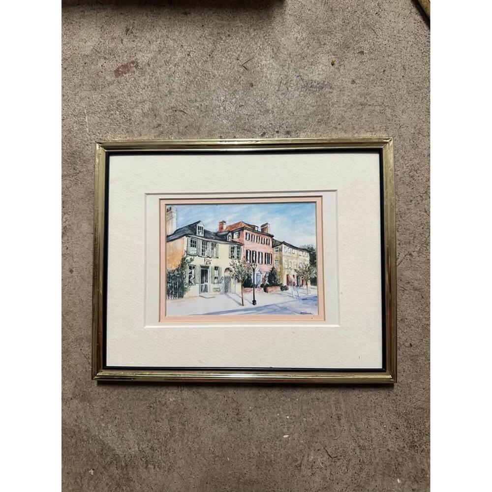 Billy Schwark Signed Print – Framed City Street Scene – 10” x 8”